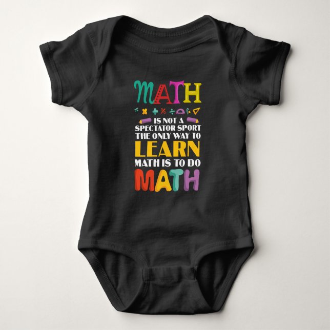 Math Teacher Mathematical Study Student School Baby Bodysuit (Front)