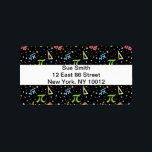 Math Teacher - Mathematics Symbols Pattern Label<br><div class="desc">Colorful math instrument tools,  symbols,  dots and star sprinkles make a simple,  minimalist pattern for math teachers. > Cute for math teacher appreciation,  data geek,  college engineer lab instructor,  computer programmer.  > Personalize it! Add custom name,  photo,  or text.</div>