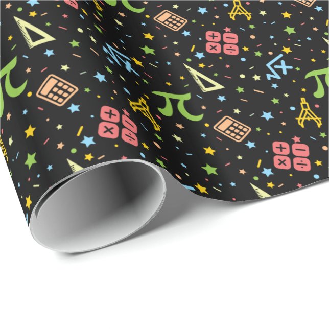 Math Teacher - Mathematics Symbols Pattern Wrapping Paper (Roll Corner)