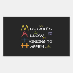 Math Teacher Mistakes Allow Thinking To Happen Rectangular Sticker