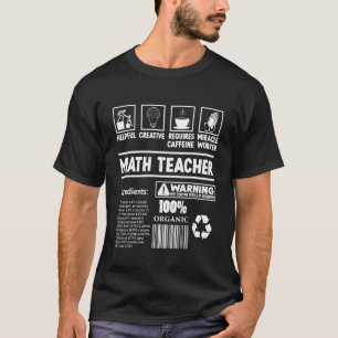 Math Teacher Nutritional Facts  For Women Men T-Shirt