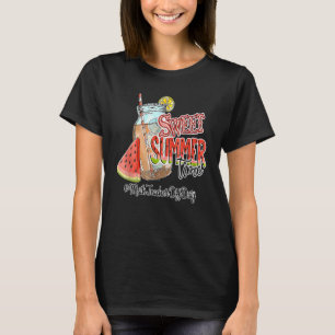 Math Teacher Off Duty Summer Break Sweet Summer Ti T-Shirt