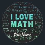 Math Teacher Or Mathematics Professor And Student Classic Round Sticker<br><div class="desc">Math design for math teacher and math student and all numbers friends. Math vintage artwork for math scientists and researchers at university and school for pupils and students. Math souvenir for algebra and fraction calculation retro friends. Math design for math teachers and math students for scientists and students who love...</div>