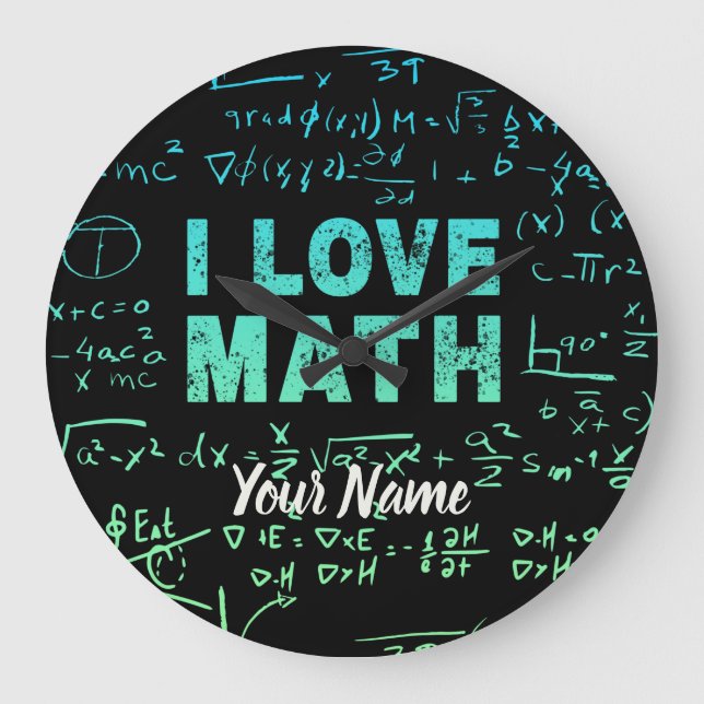 Math Teacher Or Mathematics Professor And Student Large Clock (Front)