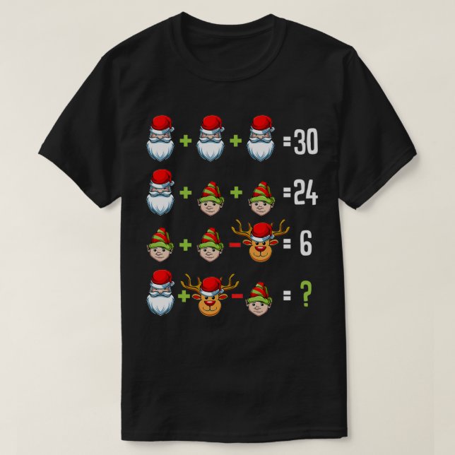 Math Teacher Order of Operations Quiz Christmas Ge T-Shirt (Design Front)