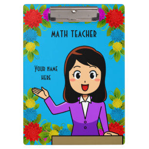 Math Teacher Personalised Clipboard