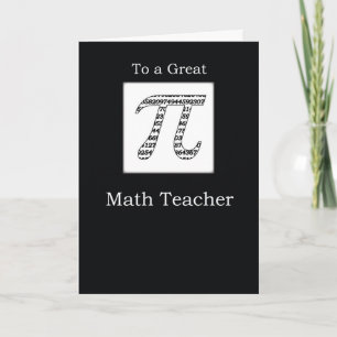 Math Teacher Pi Day Black Card