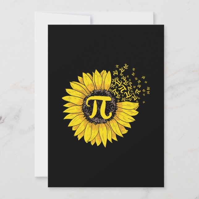 Math Teacher Pi Number Sunflower Invitation (Front)