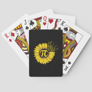 Math Teacher Pi Number Sunflower Playing Cards
