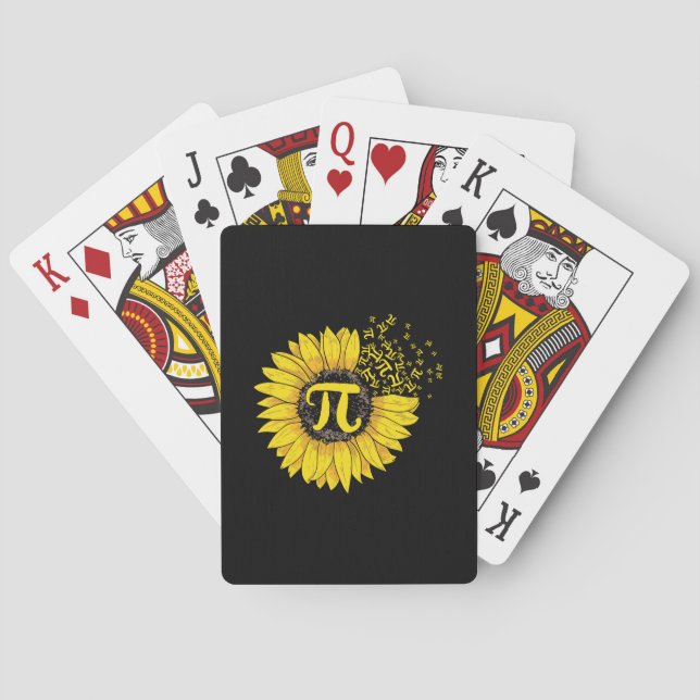 Math Teacher Pi Number Sunflower Playing Cards (Back)