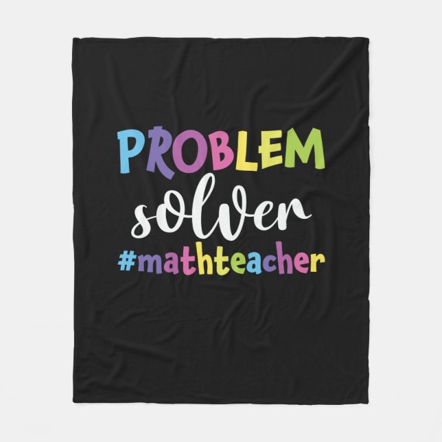 Math Teacher Problem Solver Fleece Blanket (Front)