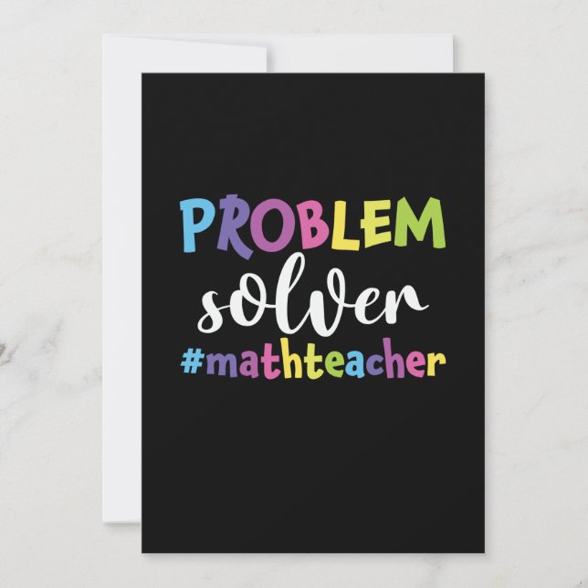 Math Teacher Problem Solver Invitation (Front)