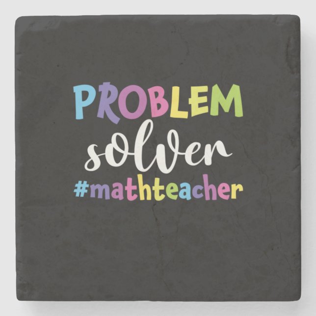 Math Teacher Problem Solver Stone Coaster (Front)