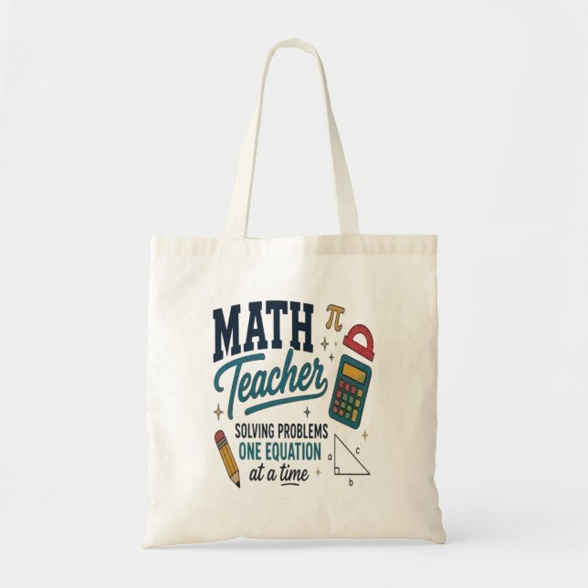 Math Teacher Problem Solver Tote Bag (Front)