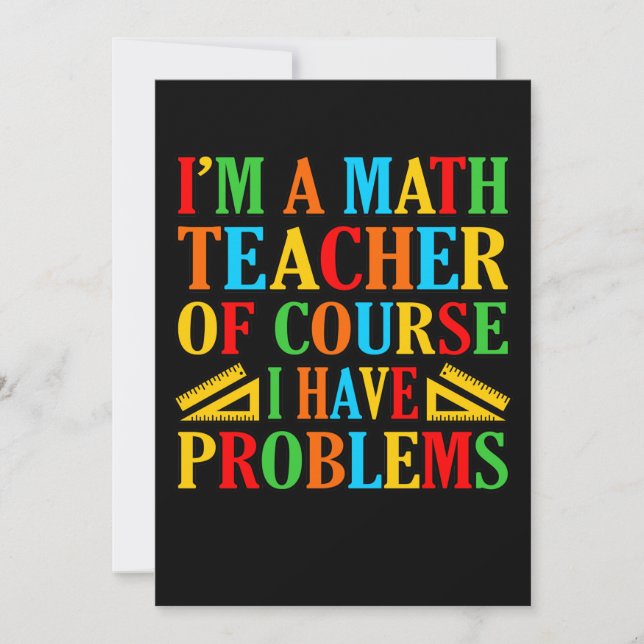 Math Teacher Problems Mathematics Maths Student Thank You Card (Front)