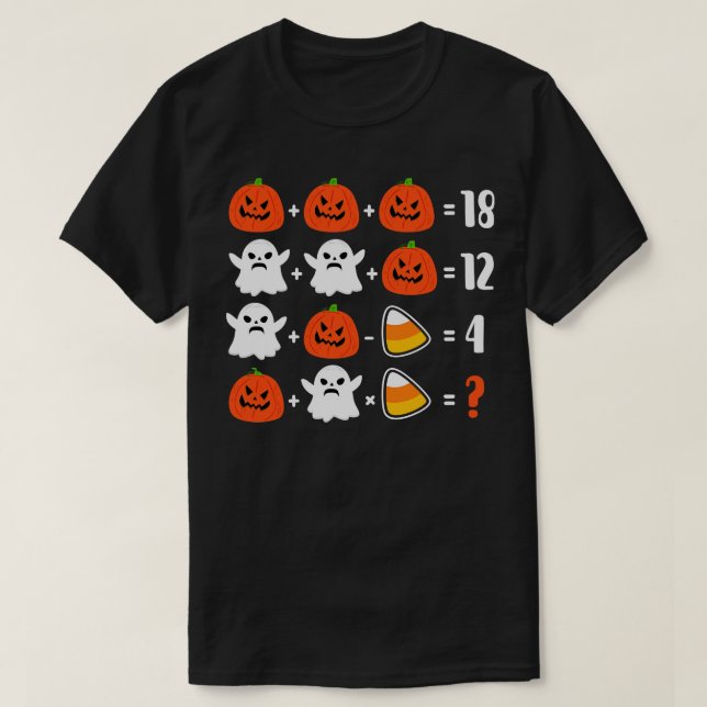 Math Teacher puzzle hallween T-Shirt (Design Front)