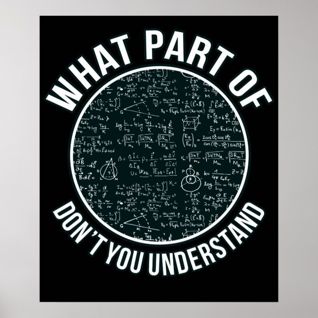 Math Teacher Sarcasm Mathematics Maths Student Poster (Front)