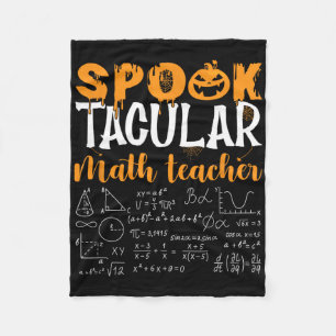 Math Teacher Scary Math Lover Mathematics Hallowee Fleece Blanket