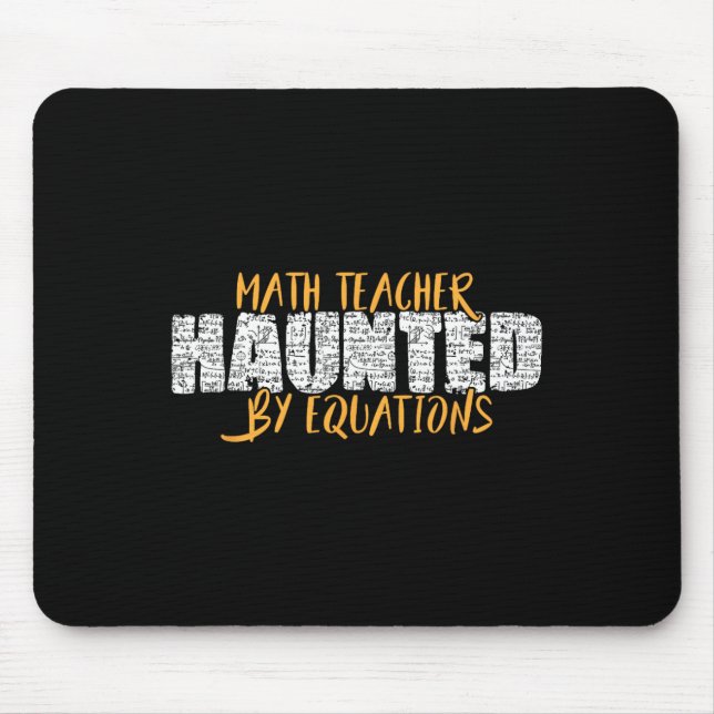 Math Teacher Scary Math Lover Mathematics Hallowee Mouse Mat (Front)