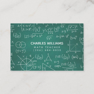 Math Teacher School Chalkboard Calling Card