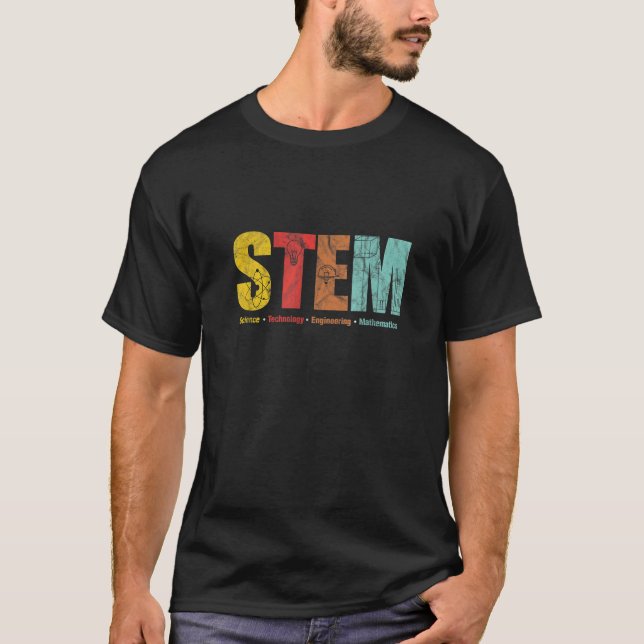 Math Teacher STEM Science Technology Engineering M T-Shirt (Front)