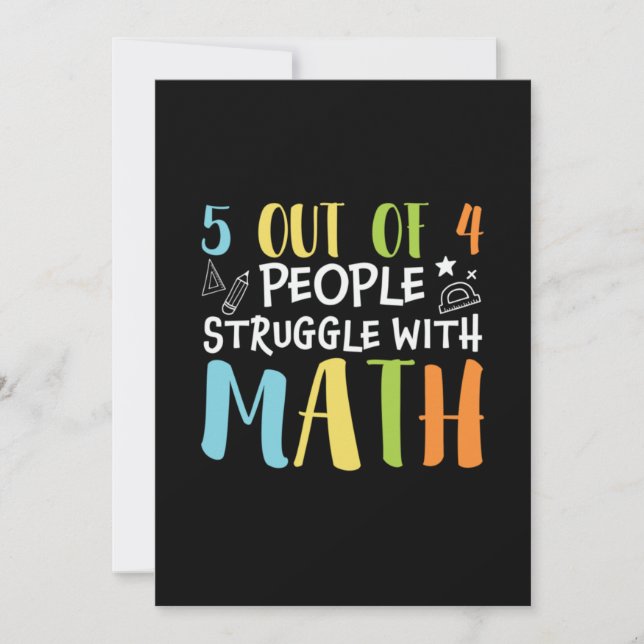 Math Teacher Struggle With Math Invitation (Front)