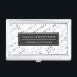 Math Teacher Stylish Mathematics Equations Pattern Business Card Holder<br><div class="desc">Math Teacher Stylish Mathematics Equations Pattern - Stylish and Unique Business Card Holder. All text style,  colours,  sizes can be modified to fit your needs. If you need any customisation,  please contact me.</div>