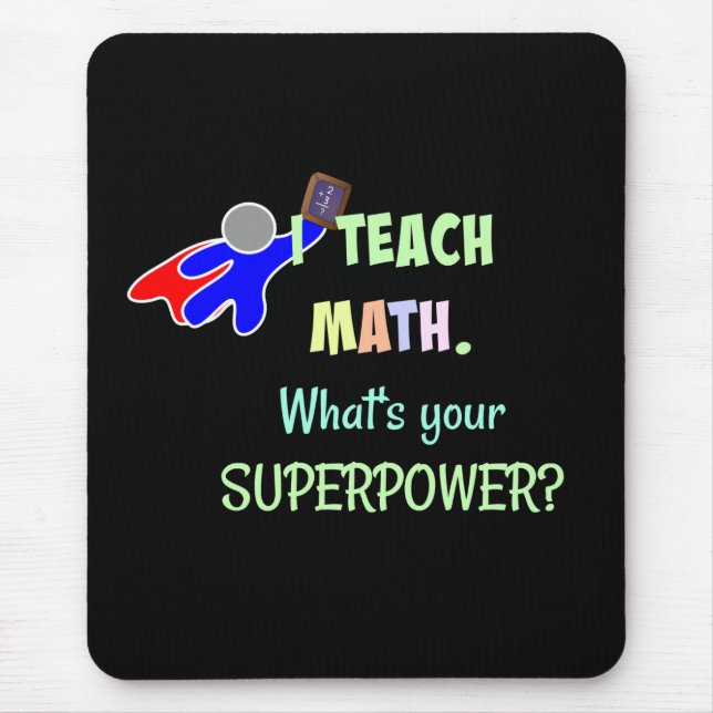 Math Teacher, Superhero Mouse Mat (Front)
