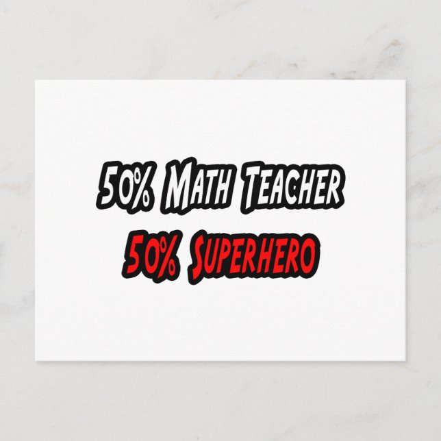 Math Teacher / Superhero Postcard (Front)