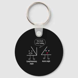 Math Teacher Tee - Complimentary Acute Angle Key Ring