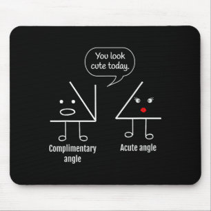 Math Teacher Tee - Complimentary Acute Angle  Mouse Mat