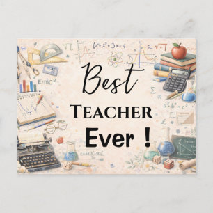 Math Teacher Thank You Gifts   End of School Year Postcard