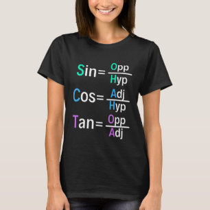 Math Teacher Trigonometry SOH CAH TOA Geometry T-Shirt