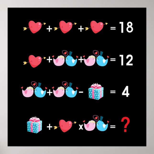 Math Teacher Valentine Poster (Front)