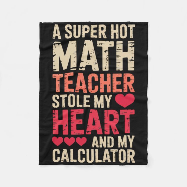 Math Teacher Valentine's Day Algebra Calculus Love Fleece Blanket (Front)