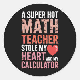 Math Teacher Valentine's Day Heart Equation Algebr Classic Round Sticker