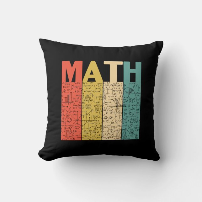 Math Teacher Vintage Math Definition Cushion (Front)