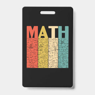 Math Teacher Vintage Math Definition ID Badge