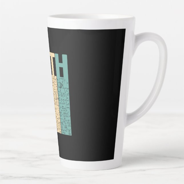 Math Teacher Vintage Math Definition Latte Mug (Right)
