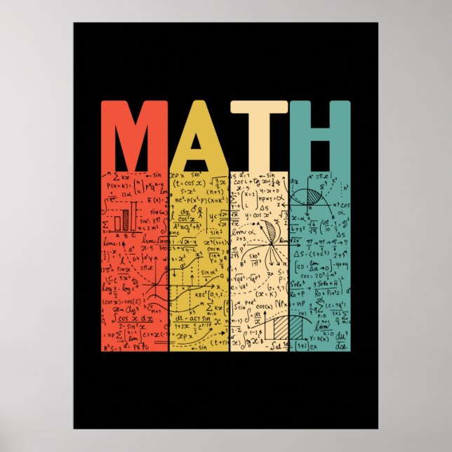 Math Teacher Vintage Math Definition Poster (Front)