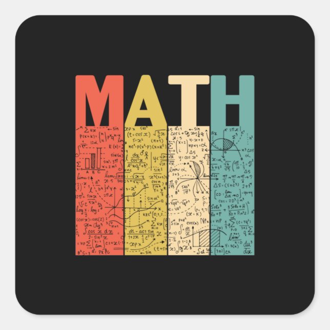 Math Teacher Vintage Math Definition Square Sticker (Front)