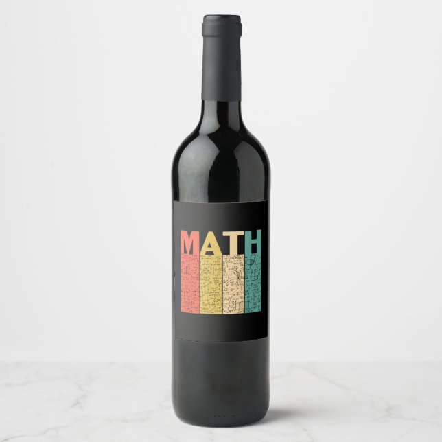 Math Teacher Vintage Math Definition Wine Label (Front)