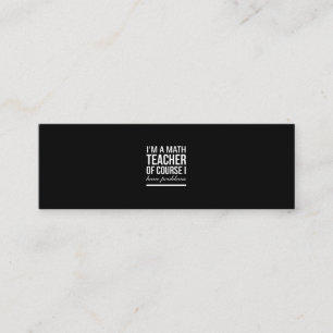 Math teacher with problems white mini business card