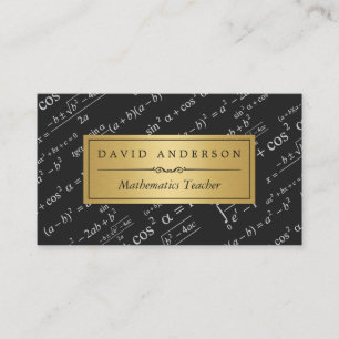 Math Teacher with Stylish Equations Formulas Business Card