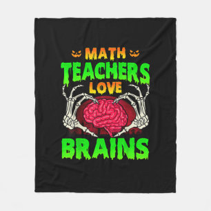 Math Teachers Brains Skeleton Hand Heart Halloween Fleece Blanket