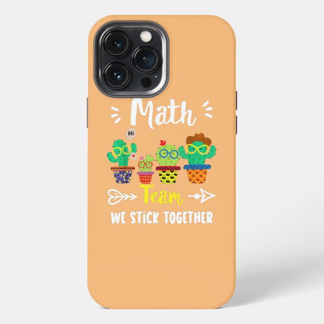 Math Team Funny School Cactus Crew Math Teacher iPhone Case (Back)