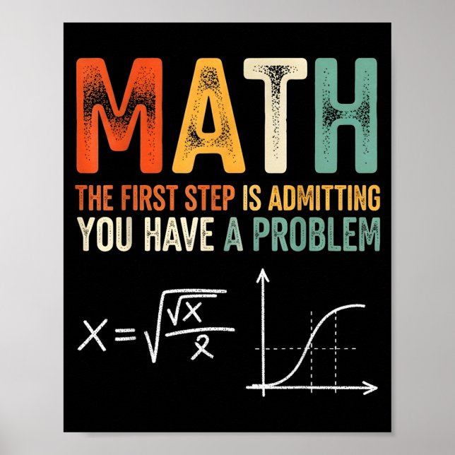 Math the first step is admitting have a problem poster (Front)