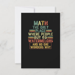 Math The Only Place Where People Buy 69 Watermelon Thank You Card