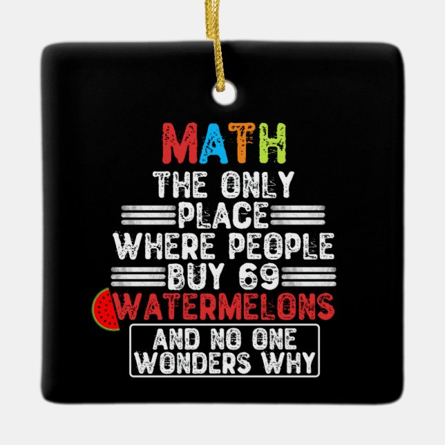 Math The Only Place Where People Buy - Funny Math Ceramic Ornament (Front)