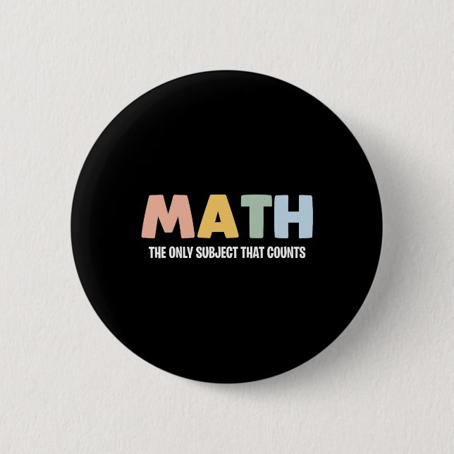 Math The Only Subject That Counts - Funny Math Tea 6 Cm Round Badge (Front)